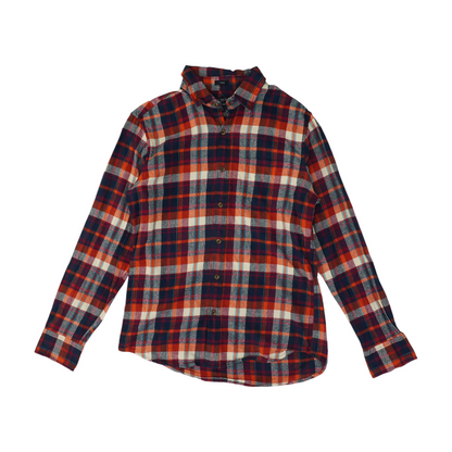 Navy Plaid Flannel Button Down