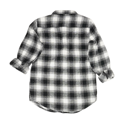 Black Plaid Flannel Button Down