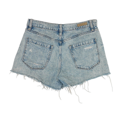 Blue Solid Denim Shorts