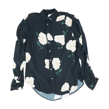 Black Floral Long Sleeve Button Down