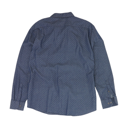 Blue Abstract Long Sleeve Button Down