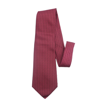 Vintage Red Jacquard Basketweave Neck Tie
