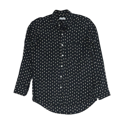 Black Graphic Long Sleeve Button Down