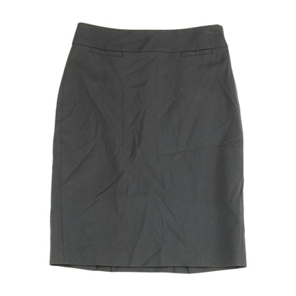 Black Solid Midi Skirt