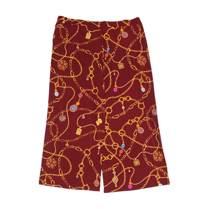 Red Print Wide Leg Pants