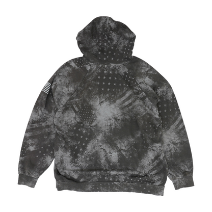 Gray Print Hoodie Pullover