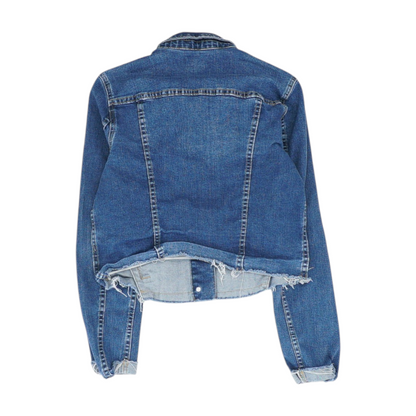Blue Solid Denim Jacket