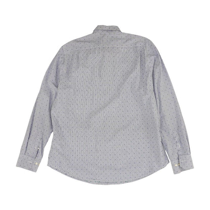 Blue Polka Dot Long Sleeve Button Down
