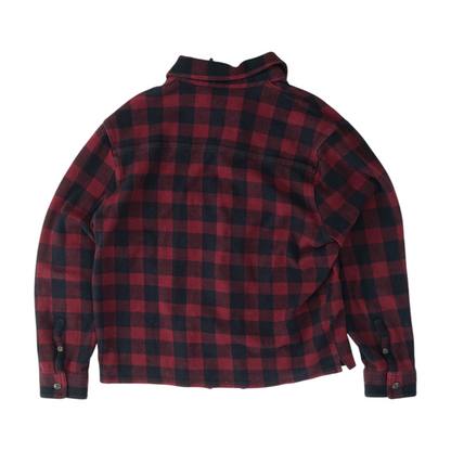 Maroon Plaid Flannel Button Down
