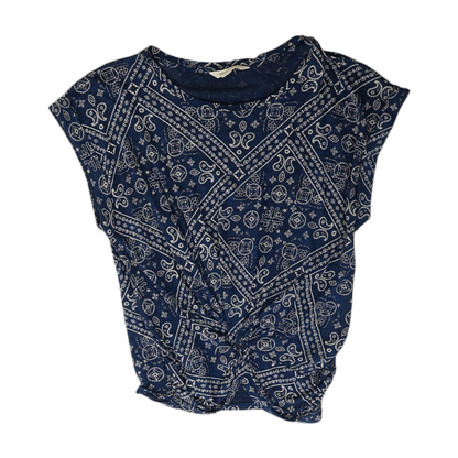 Navy Print Blouse
