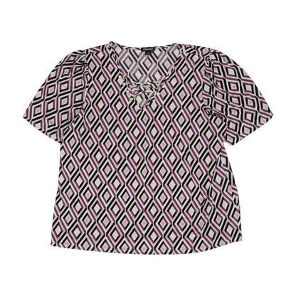 Purple Plus Size Abstract Blouse