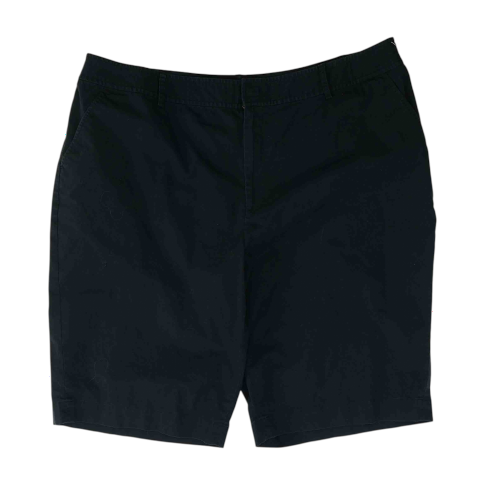 Black Plus Size Solid Casual Shorts