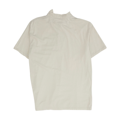 Beige Solid Henley T-Shirt