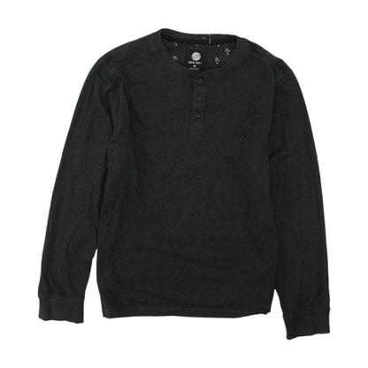 Gray Solid Henley T-Shirt