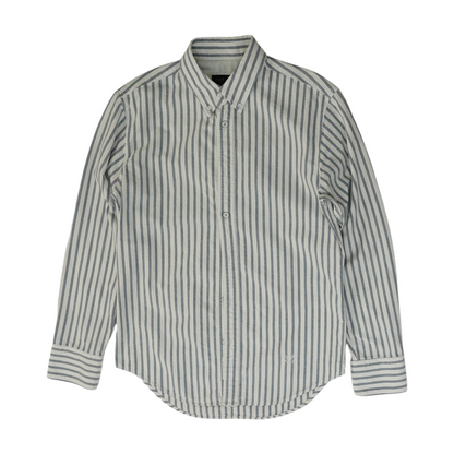 White Striped Long Sleeve Button Down