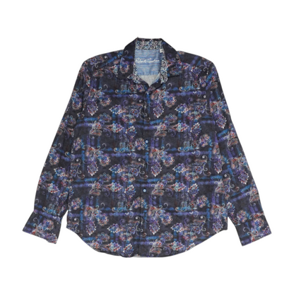 Purple Paisley Long Sleeve Button Down