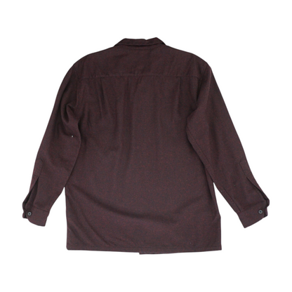 Maroon Solid Flannel Button Down