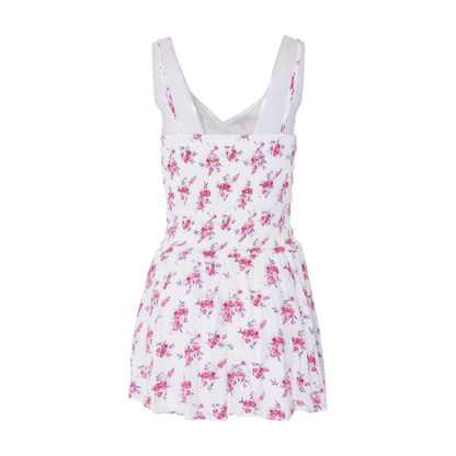 White Floral Mini Dress