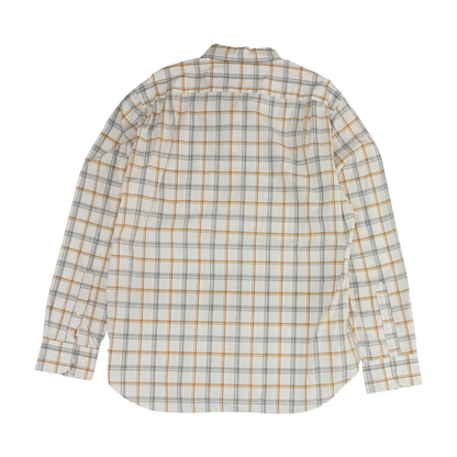 Beige Plaid Long Sleeve Button Down