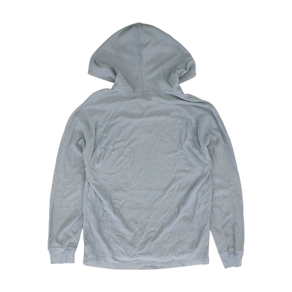 Blue Solid Hoodie Pullover