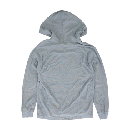 Blue Solid Hoodie Pullover