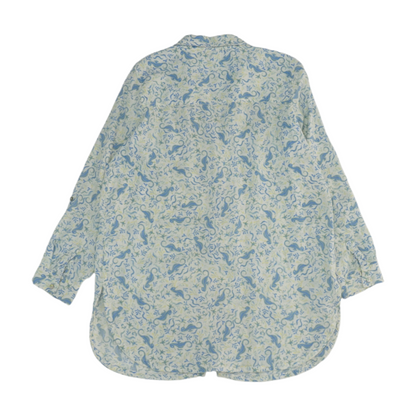 Blue Graphic Button Down