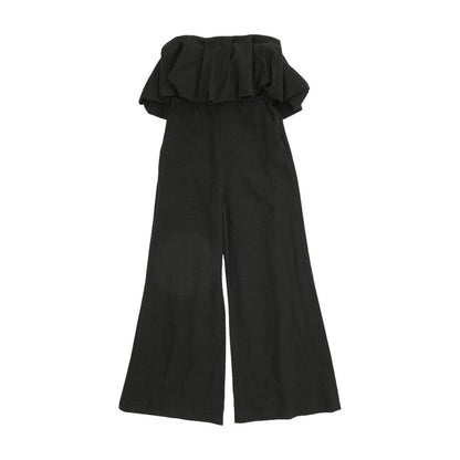 Black Solid Puff Detail Jumpsuit