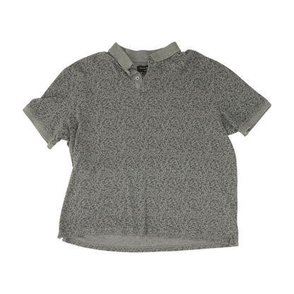 Gray Floral Short Sleeve Polo
