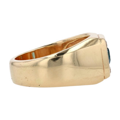 14K Yellow Gold Blue Stone Fashion Ring