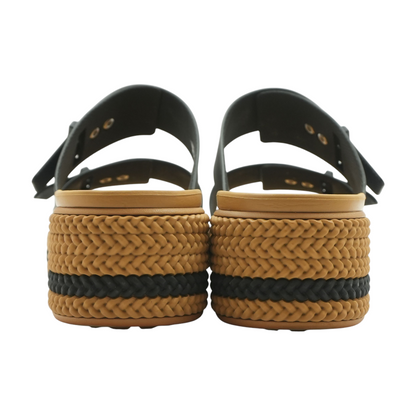 Black Wedged Sandals