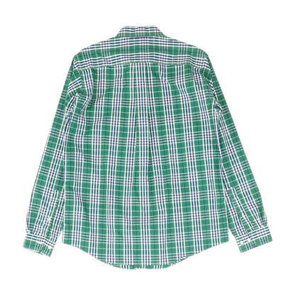 Green Plaid Long Sleeve Button Down