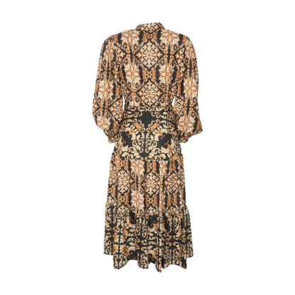 Black Abstract Midi Dress