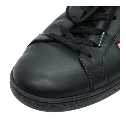 Luxembourg Samothrace Sneaker in Black Leather and Orange Logo