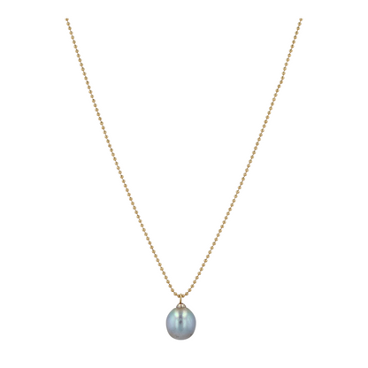 18K Yellow Gold Cultured Pearl Pendant Necklace