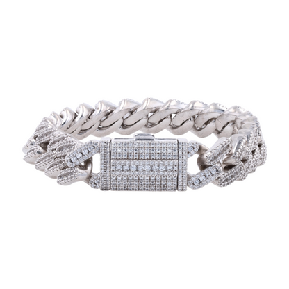 Sterling Silver Cubic Zirconia Chain Bracelet