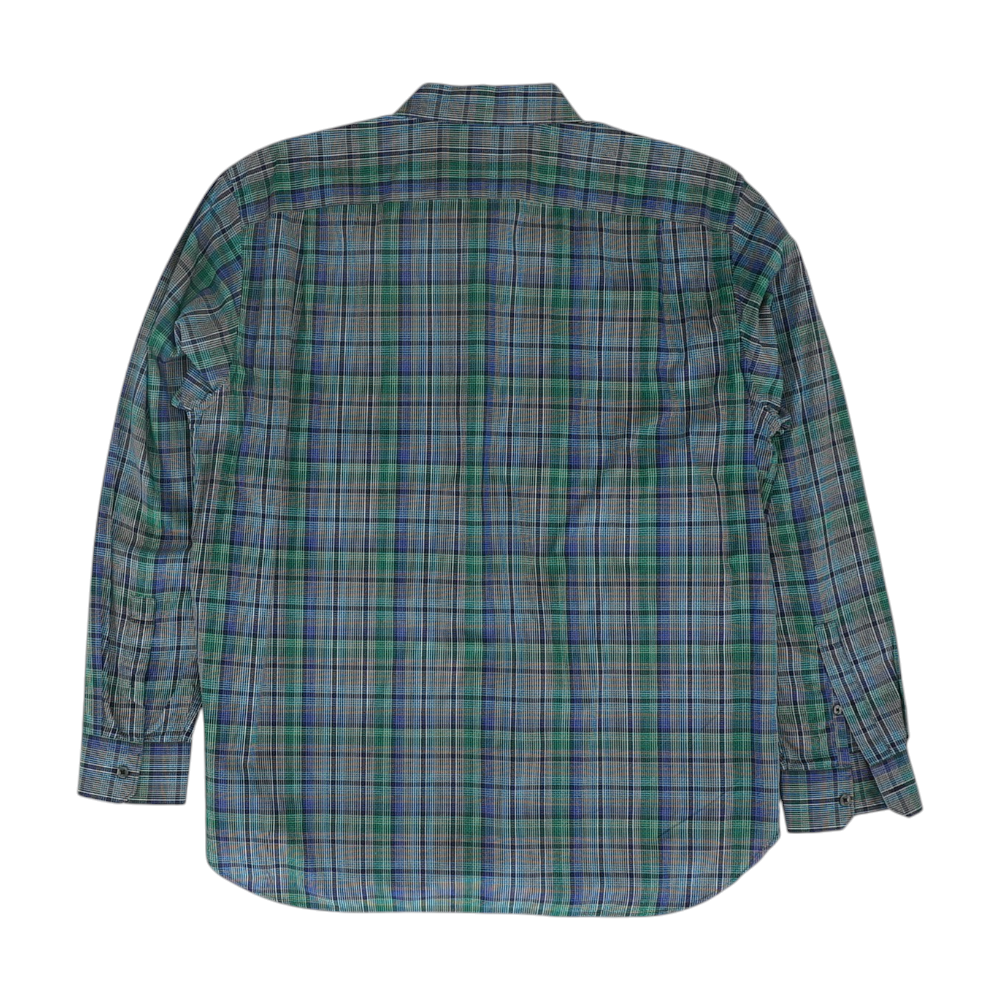 Navy Check Long Sleeve Button Down