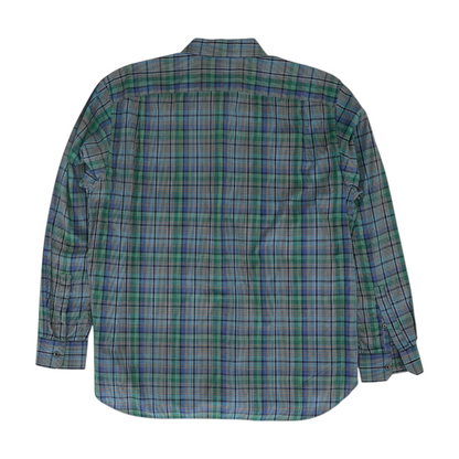 Navy Check Long Sleeve Button Down