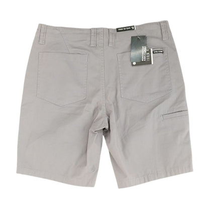 Gray Solid Chino Shorts