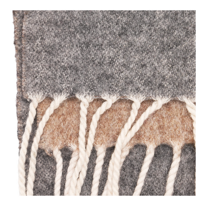 Gray Cashmere & Silk Blend Reversible Fringe Scarf