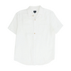 White Solid Short Sleeve Button Down