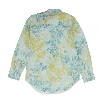 Blue Abstract Long Sleeve Button Down