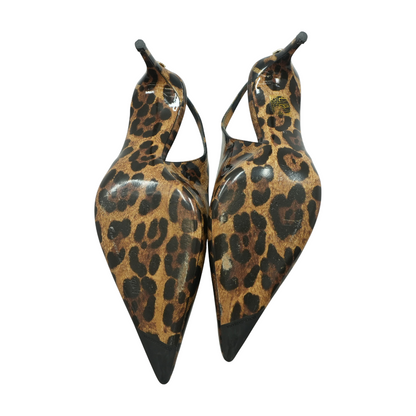 Printed Polished Calfskin Slingbacks