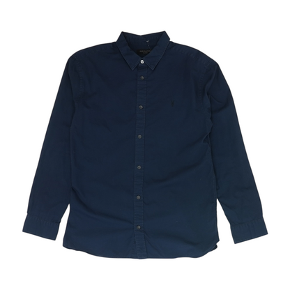 Navy Solid Long Sleeve Button Down