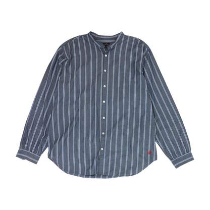 Gray Striped Long Sleeve Button Down