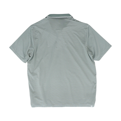 Green Striped Short Sleeve Polo