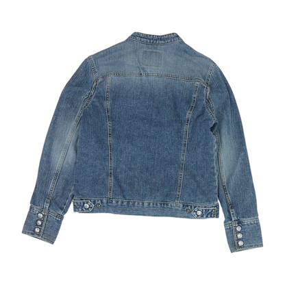 Blue Solid Denim Jacket