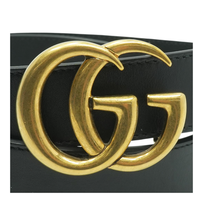GG Marmont Belt in Black Leather