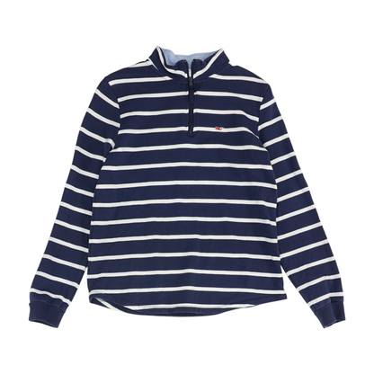 Navy Striped 1/4 Zip Pullover