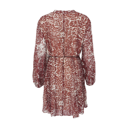 Brown Print Mini Dress