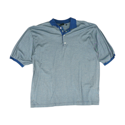 Blue Striped Short Sleeve Polo